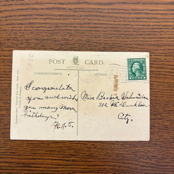 Antique Postcards Flowers Nature Lot of 5 Early 1900s Embossed Gilt Floral - Picture 12 of 16